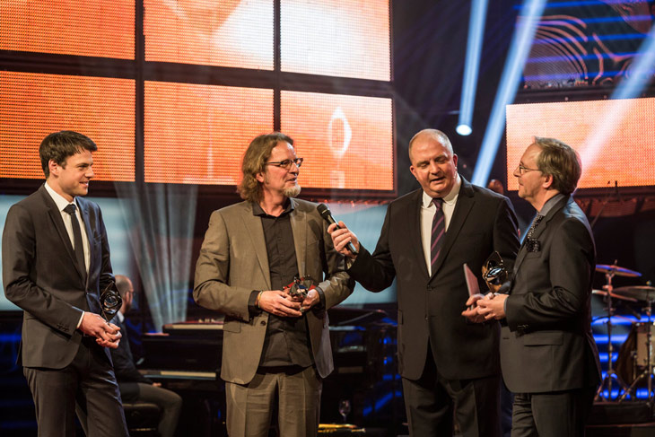 Marcus Foag, Tom Theunissen und Olli Dittrich bekommen einen Grimme-Preis für "Schorsch Aigner". 